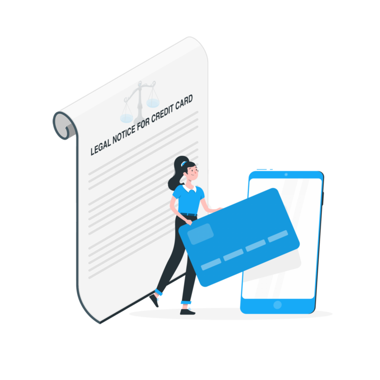 Reply to a legal notice for credit card